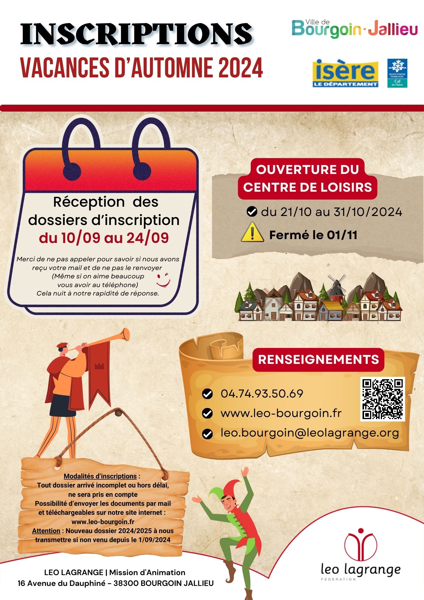 You are currently viewing INSCRIPTIONS VACANCES D’AUTOMNE 2024